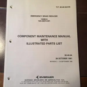 Embraer Emergency Brake Reducer 13490-A & 120-23672-001 Maintenance Parts Manual